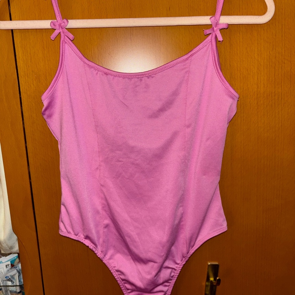 Pink Spaghetti Strap Bodysuit